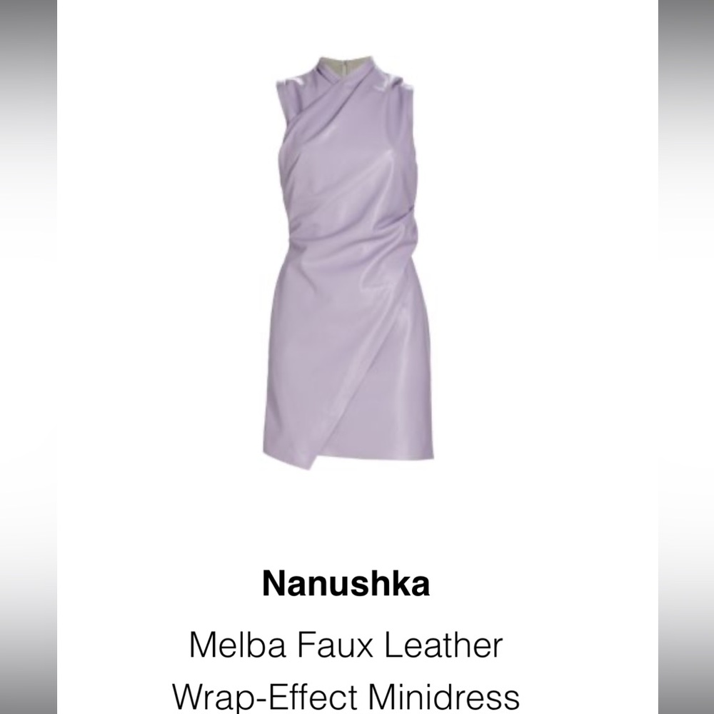 Nanushka Melba faux leather wrap effect minidress